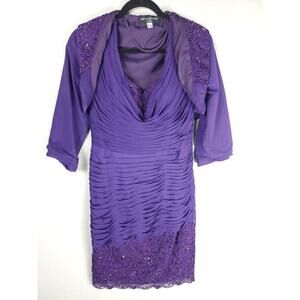 Veni Infantino for Ronalo Joyce Evening Dress w/Jacket Size 6 Purple